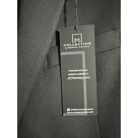 Collection By Michael Strahan Suit Jacket Men's 42R Slim Fit Black Wool Blend - Picture 5 of 10